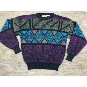 Urban Works Men's Pullover Sweater Medium Multicolor Crew Neck Acrylic‎